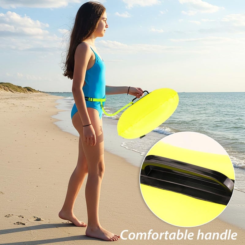 LeKaufen 2 Pack Swim Buoy for Open Water, Swimming Bubble Safety Float with Adjustable Waist Belt for Swimmers Triathletes Kayakers Snorkelers, Swimming Open Water Buoy for Safer Swim Training - Image 4